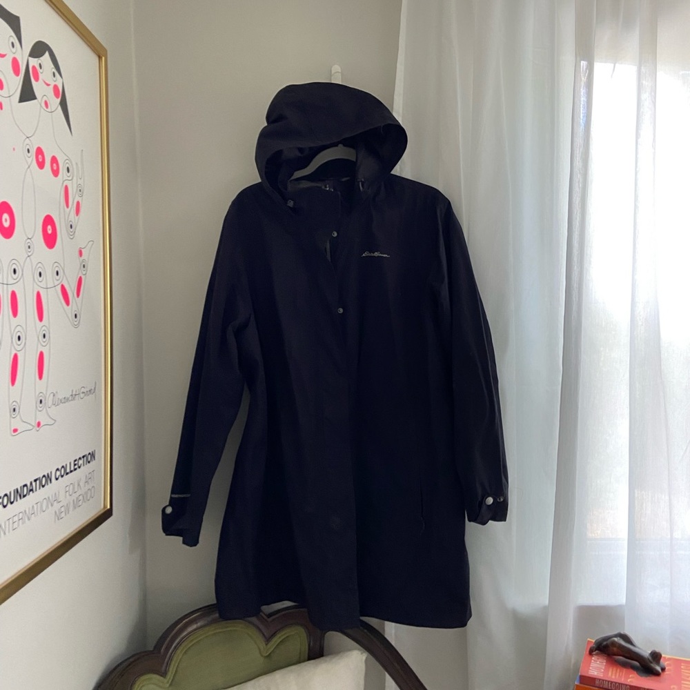 Eddie Bauer Girl on the Go Weatheredge Black Raincoat | 2x